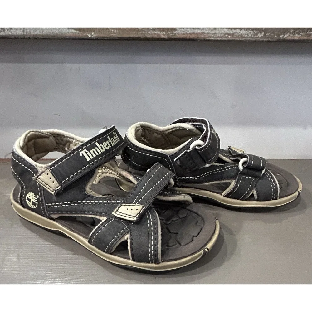 Timberland Toddler Brown‎ And Tan Strap Sandal Water Shoes Size 9 Unisex